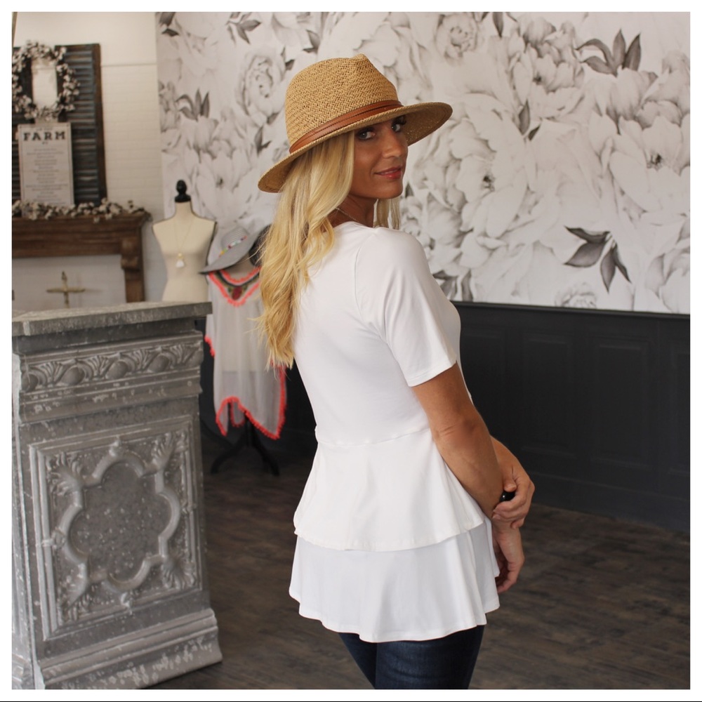 ✨LAST✨Ivory Tiered Peplum Tunic - Picture 4 of 4